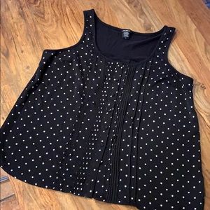 Torrid polka dots stars black and white tank